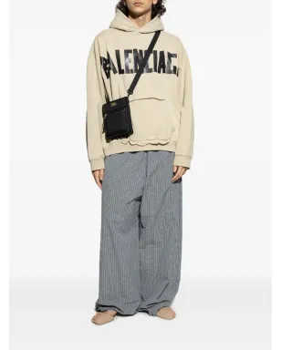 Balenciaga ロゴプリント・フリーヘムのフード付きパーカー - サムネイル2