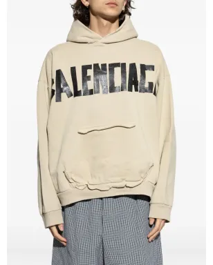 Balenciaga ロゴプリント・フリーヘムのフード付きパーカー - サムネイル3