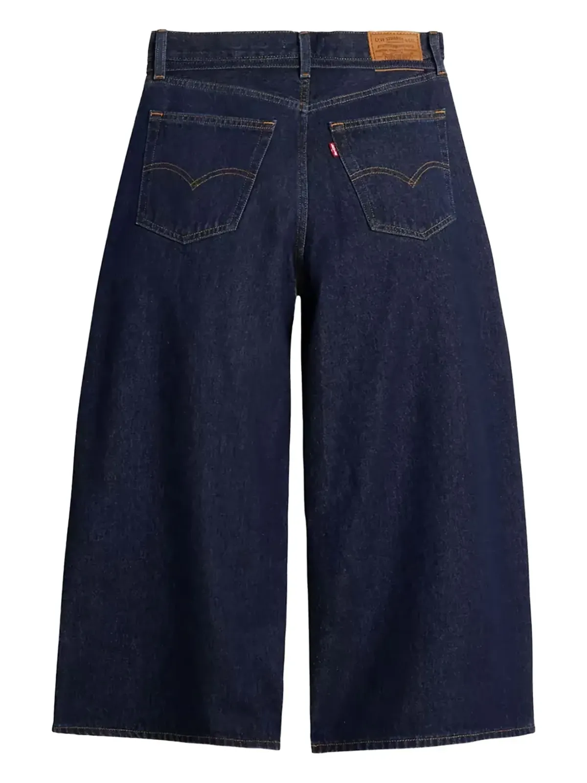 Levi's ウエストを結ぶデザインのクロップドジーンズ ブルー - 画像2