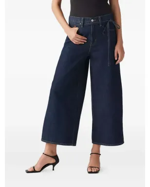 Levi's ウエストを結ぶデザインのクロップドジーンズ ブルー - サムネイル3