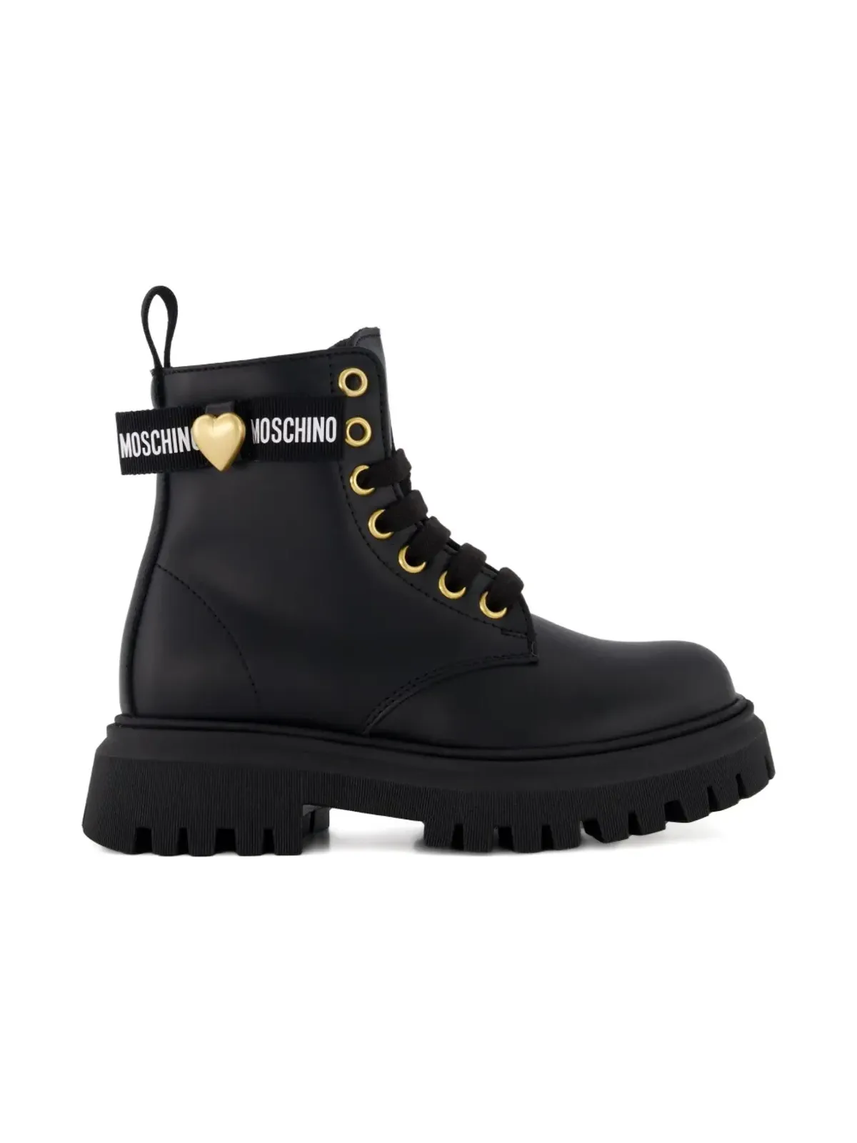 Moschino Kids レースアップハートディテールブーツ - 画像2