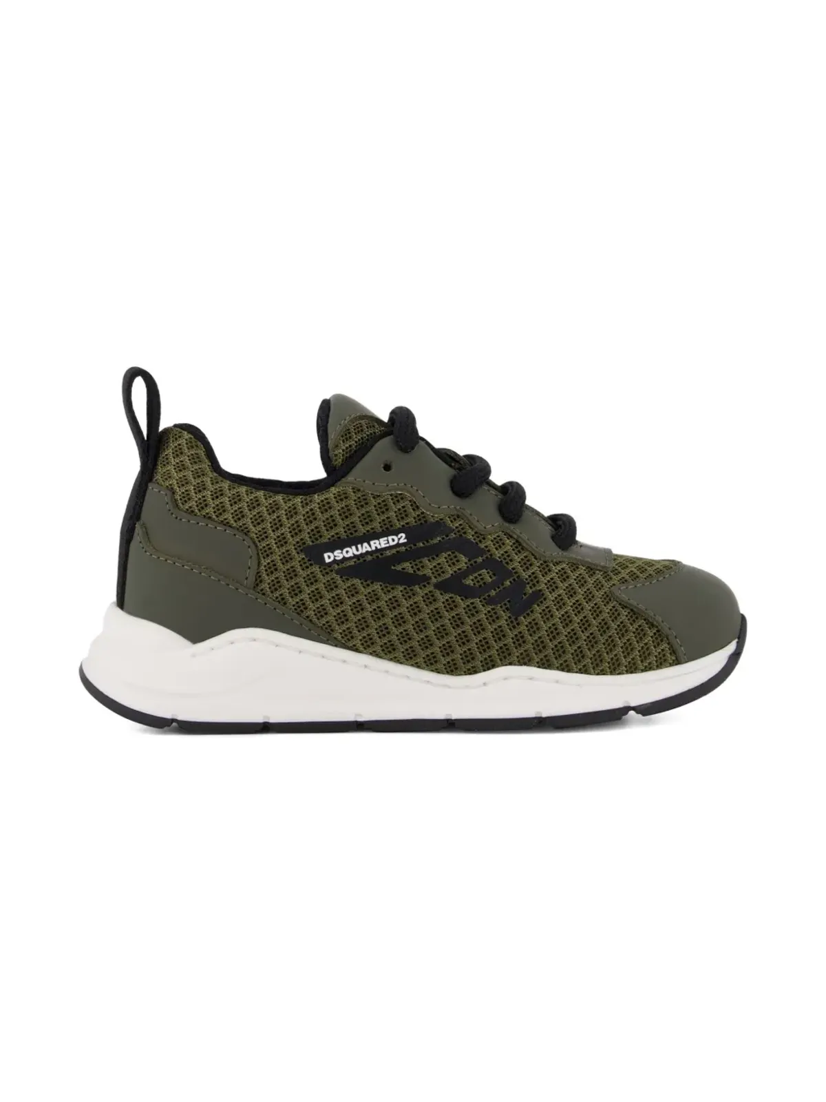 DSQUARED2 KIDS メッシュパネル付きレースアップスニーカー - Green - 画像2