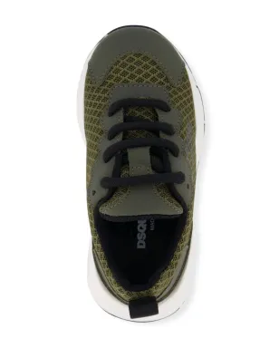 DSQUARED2 KIDS メッシュパネル付きレースアップスニーカー - Green - サムネイル4