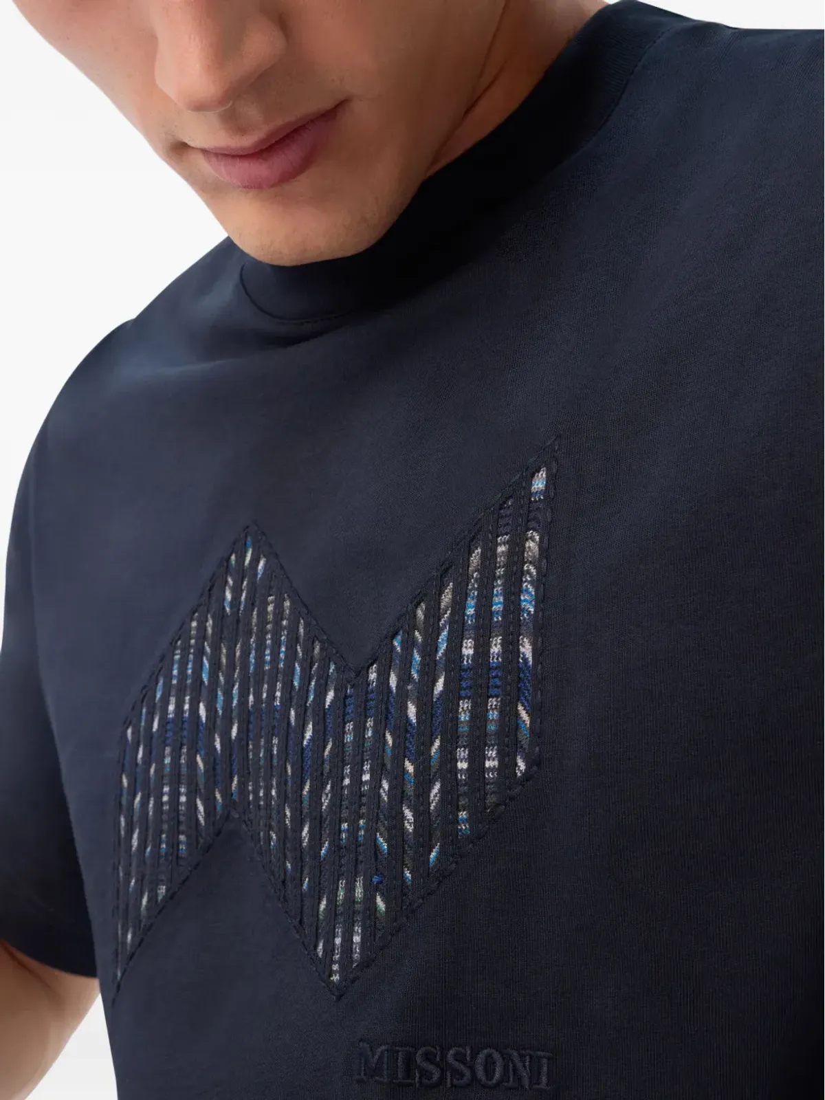 Missoni embroidered-detail T-shirt - Blue - 画像4