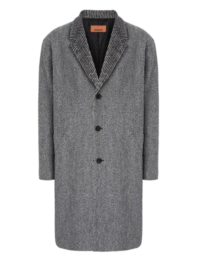 Missoni Missoni ヘリンボーン柄コート - グレーの商品画像