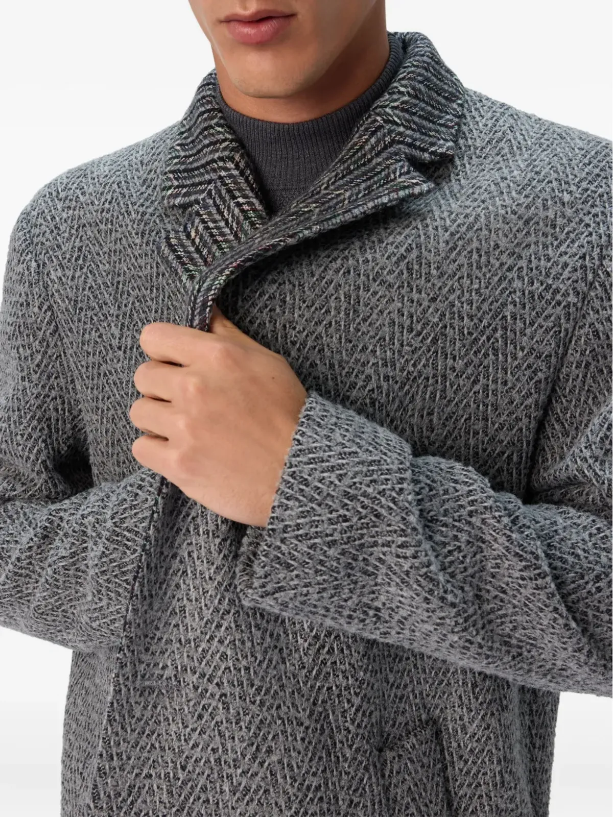 Missoni ヘリンボーン柄コート - グレー - 画像4