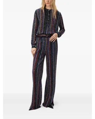 Missoni ヘリンボーン柄ストライプのスパンコール付きパンツ - ブラック - サムネイル2