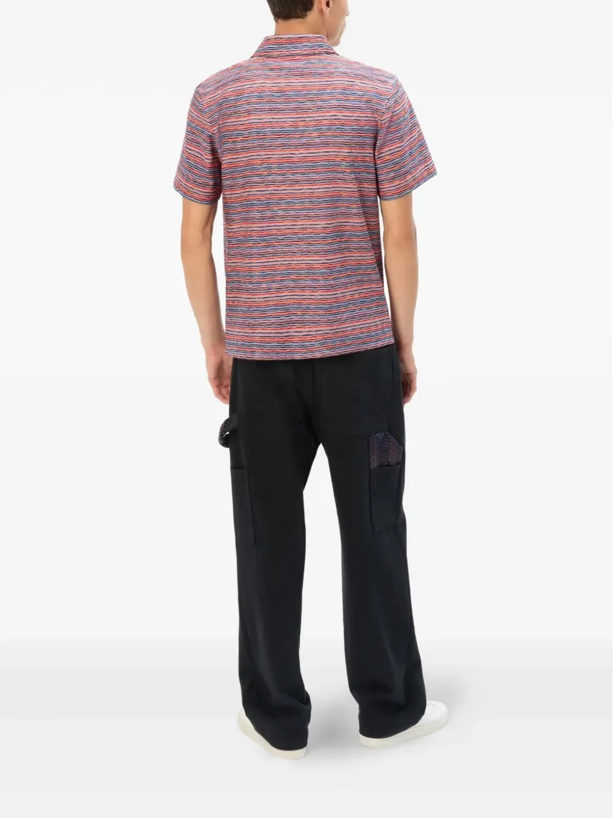 Missoni ストライプ柄の半袖ポロシャツ ピンク - 画像3