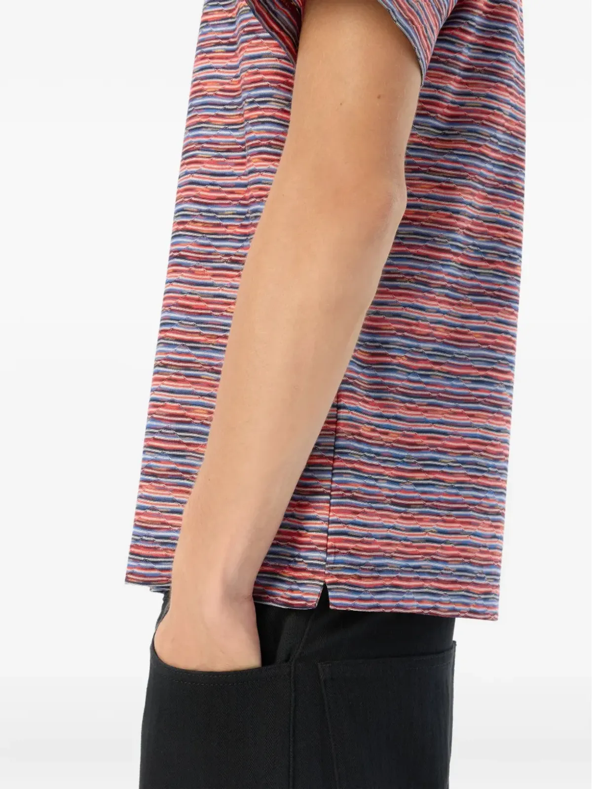 Missoni ストライプ柄の半袖ポロシャツ ピンク - 画像4