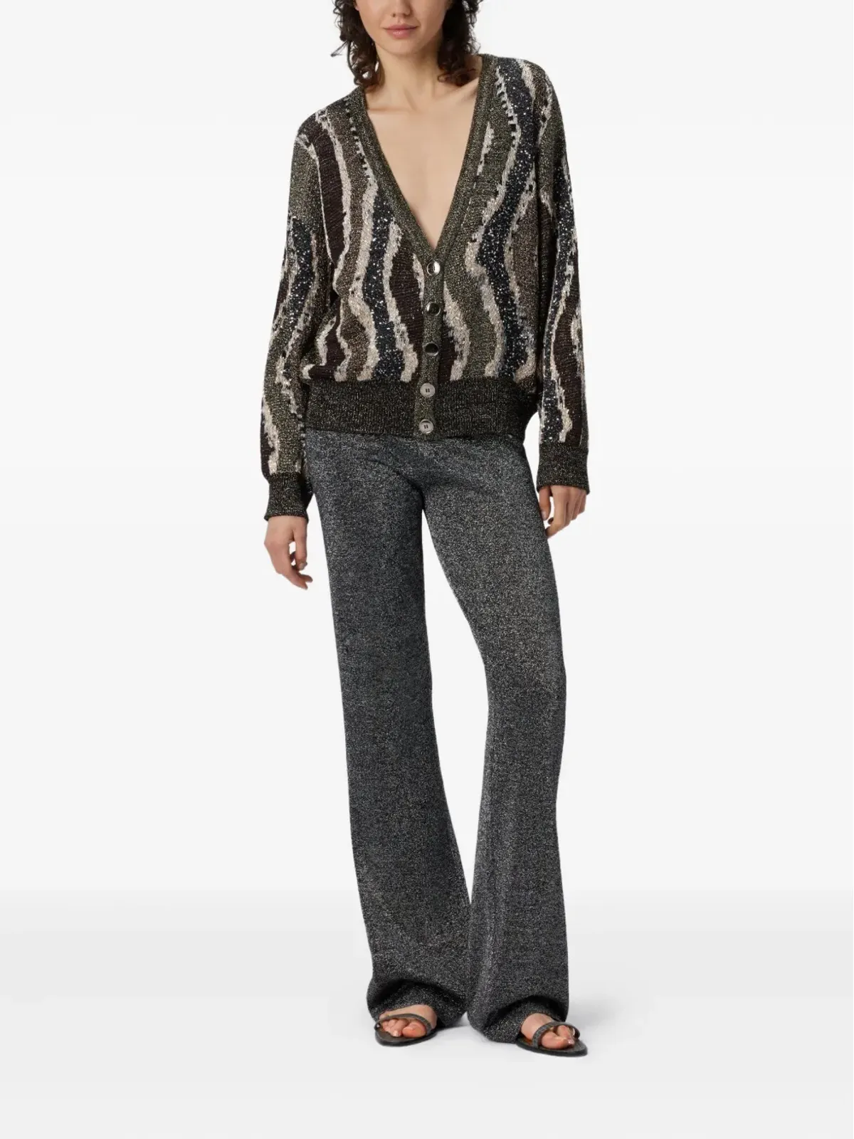 Missoni メタリックエフェクト フレアパンツ - グレー - 画像2