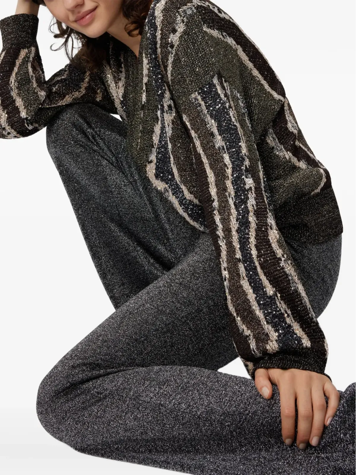 Missoni メタリックエフェクト フレアパンツ - グレー - 画像4
