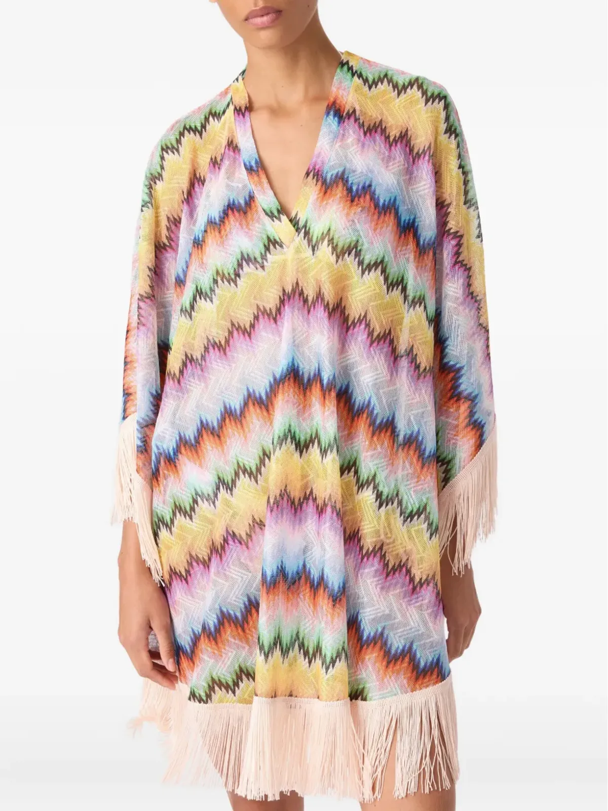 Missoni ジグザグ柄フリンジ付きミディドレス - 画像2