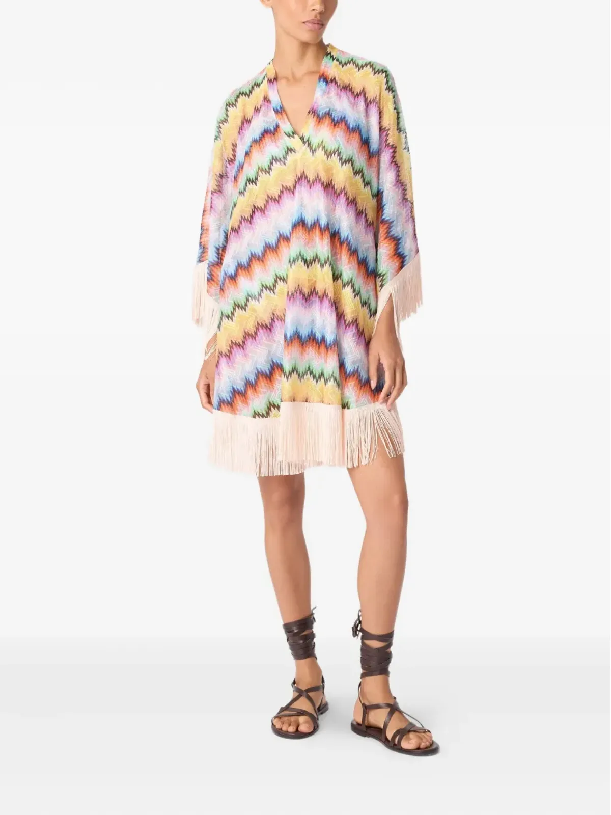Missoni ジグザグ柄フリンジ付きミディドレス - 画像3