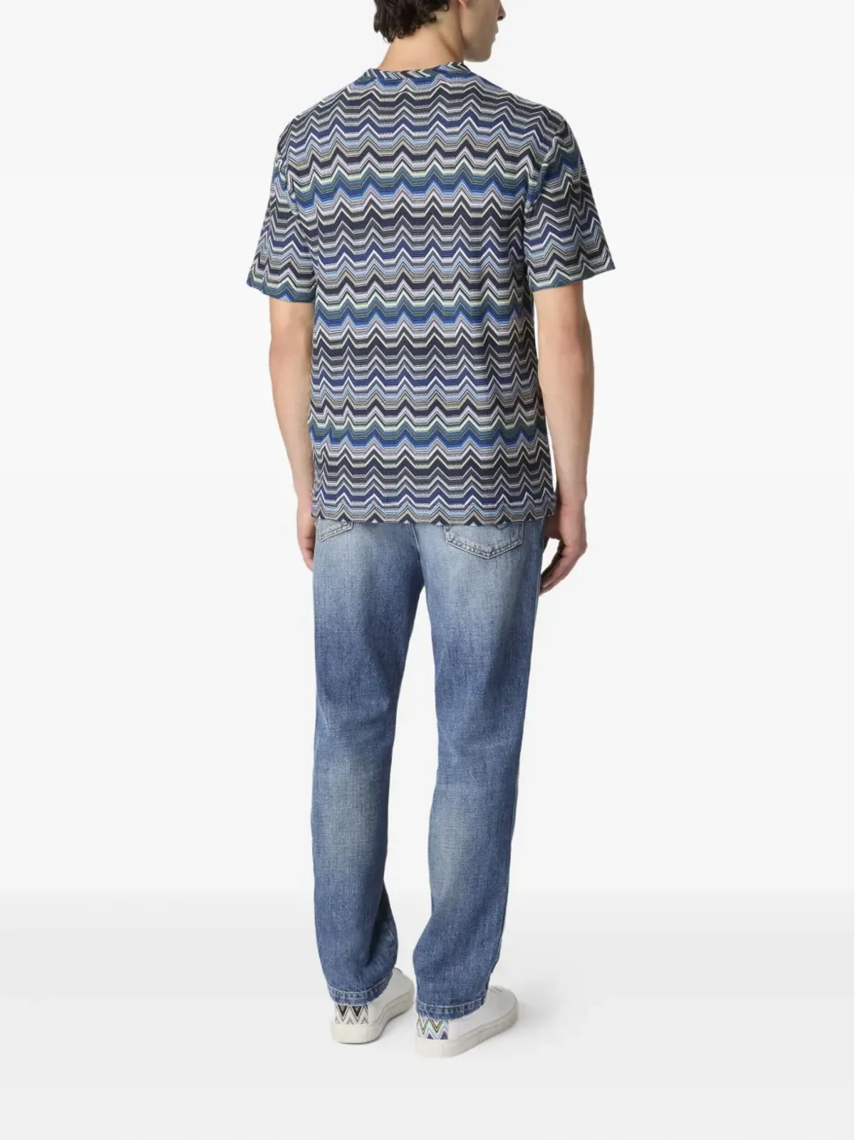 Missoni シェブロン柄 半袖Tシャツ - ブルー - 画像3