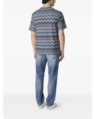 Missoni シェブロン柄 半袖Tシャツ - ブルー - サムネイル3
