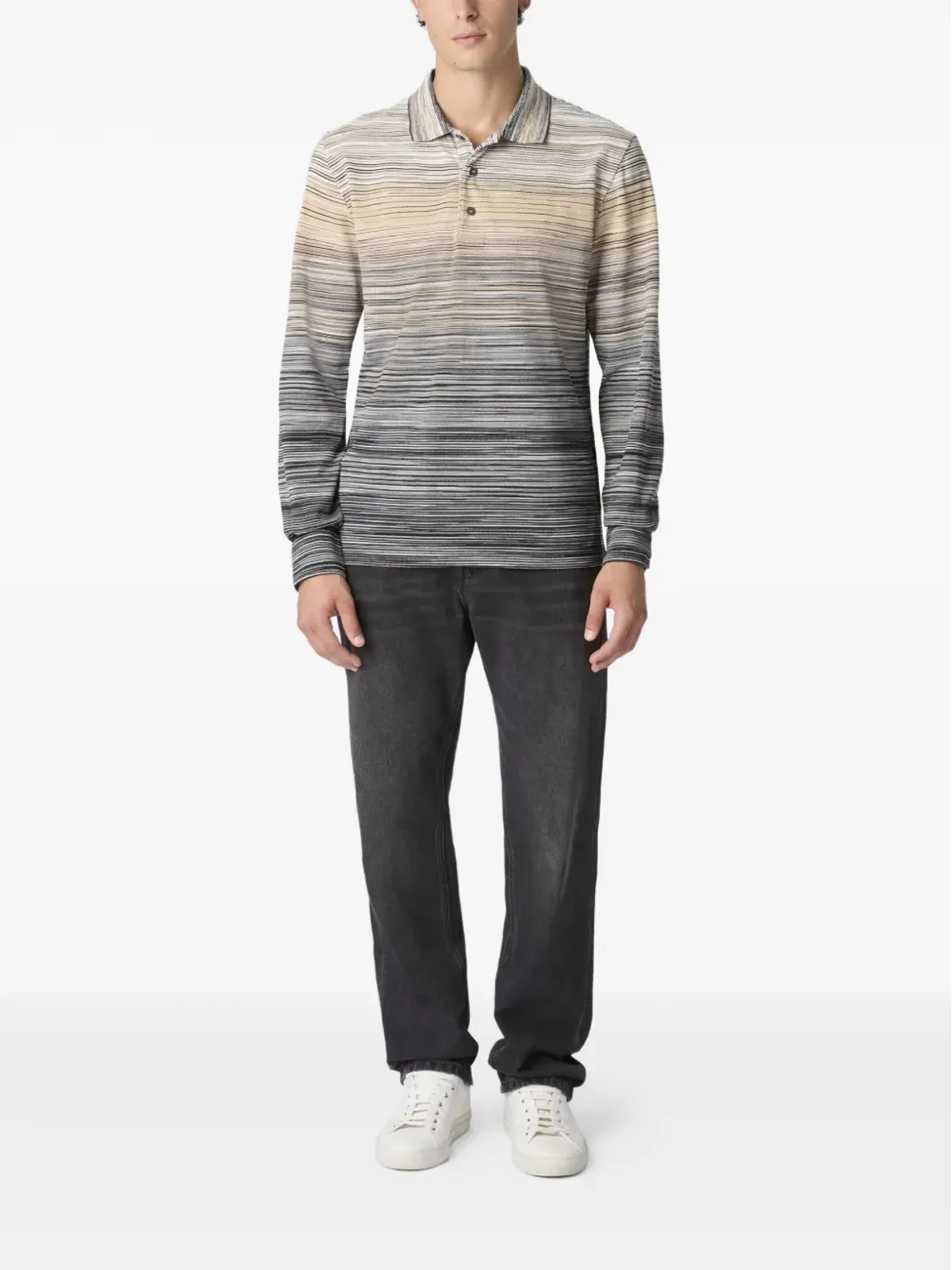 Missoni ストライプ長袖ポロシャツ - 画像2