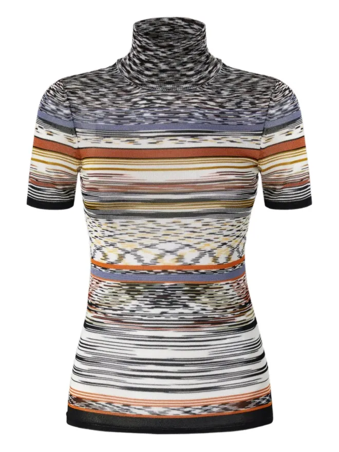Missoni Missoni ストライプ柄タートルネックトップ - ブラックの商品画像