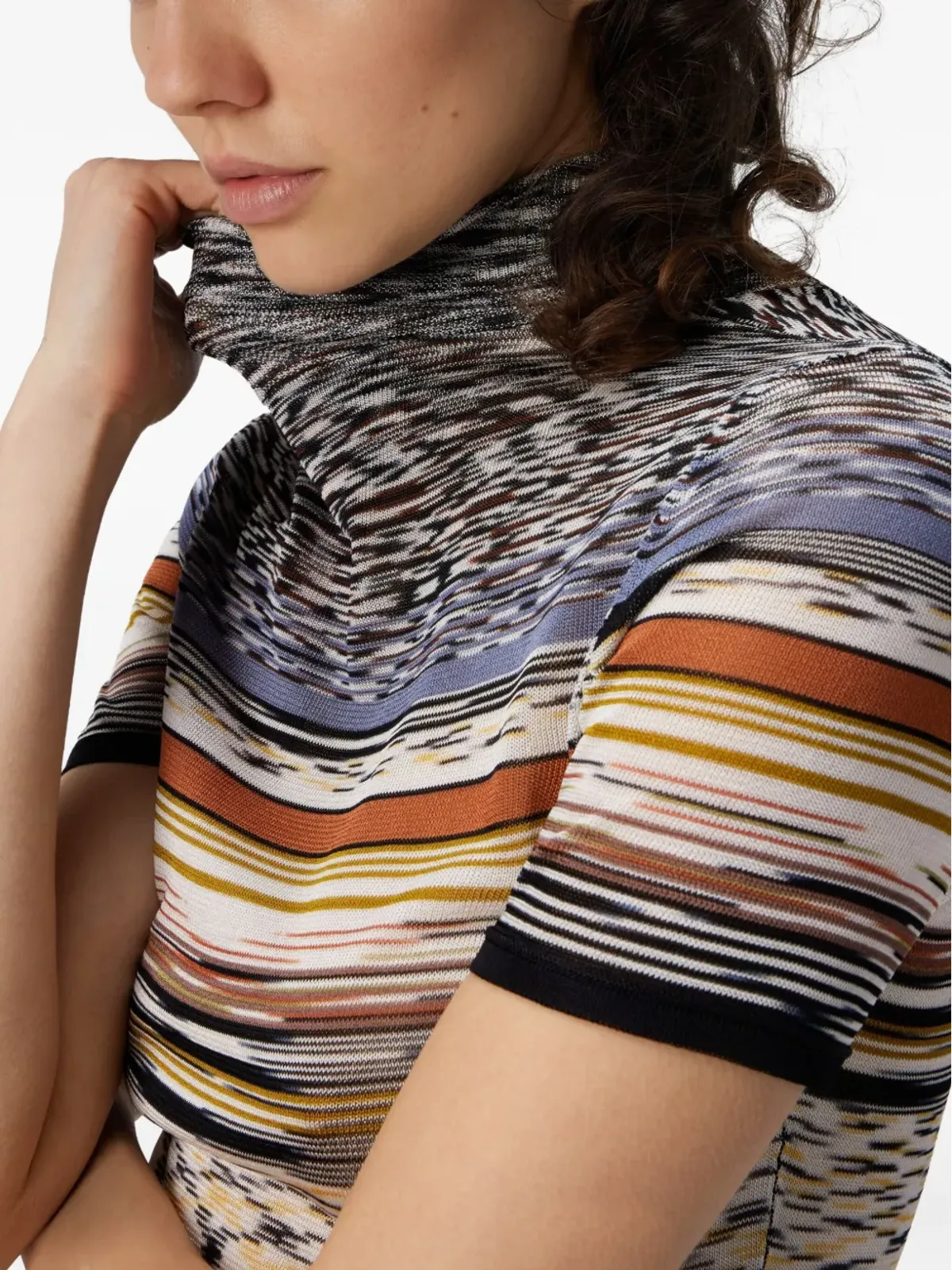 Missoni ストライプ柄タートルネックトップ - ブラック - 画像4