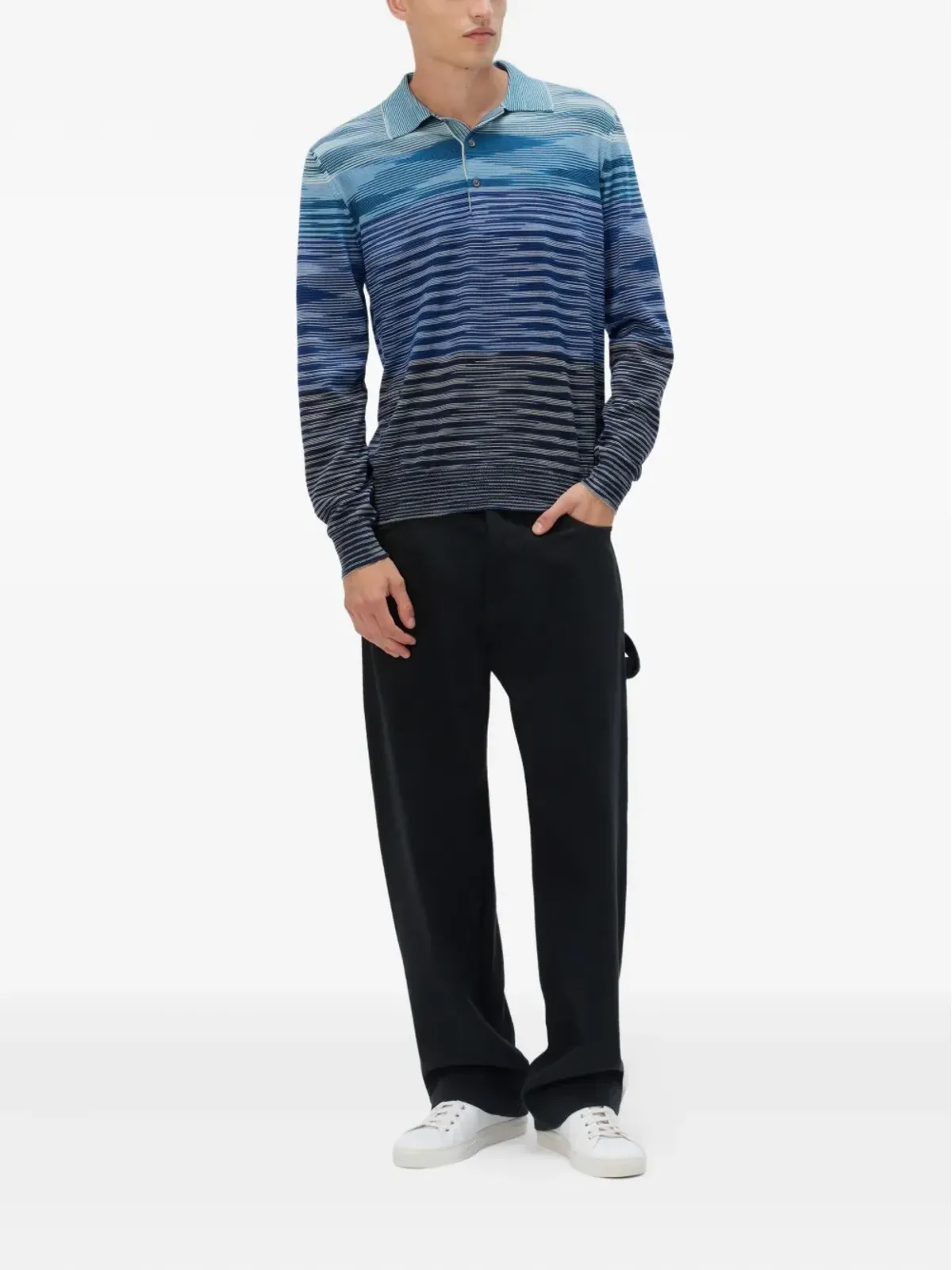Missoni ストライプ柄長袖ポロシャツ - 画像2