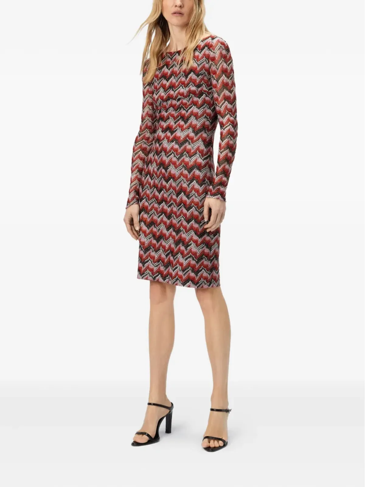 Missoni チェブロン柄長袖ミディドレス - 画像2