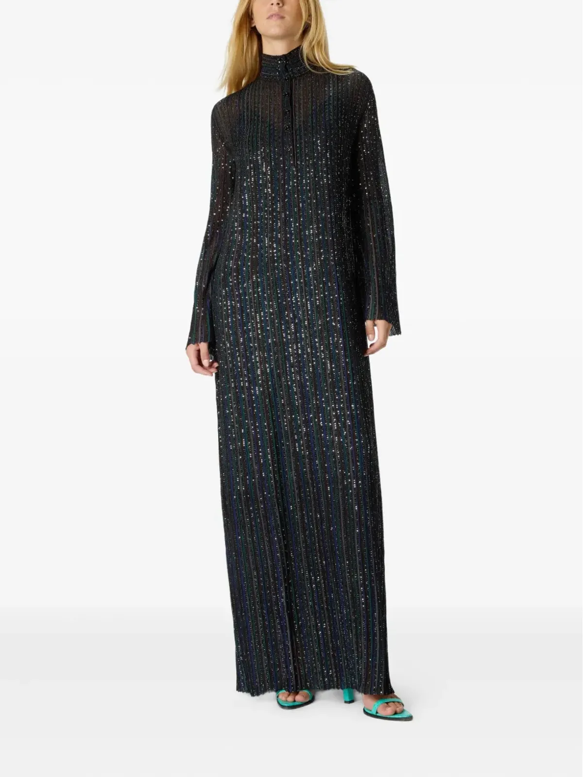 Missoni スパンコール装飾ハイネックマキシドレス - 画像2