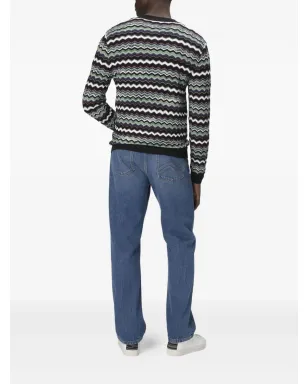 Missoni ジグザグ柄カーディガン - Blue - サムネイル3