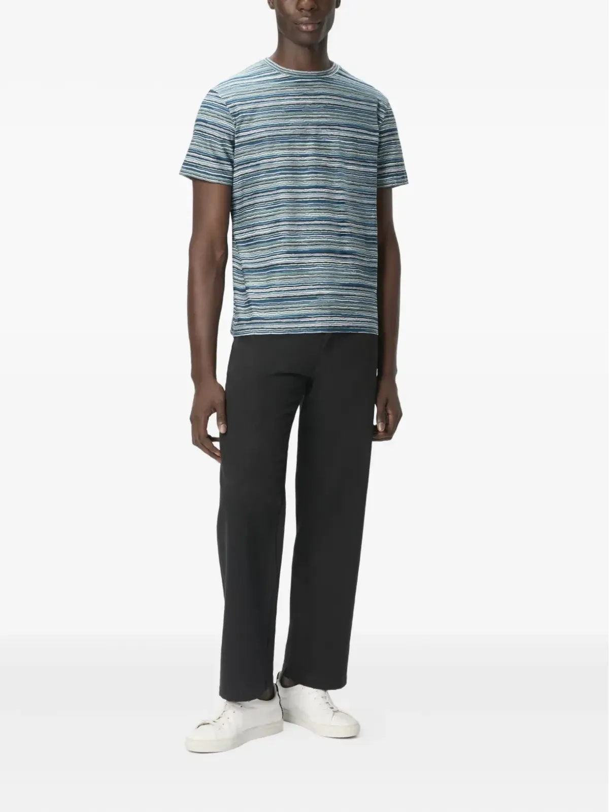 Missoni 炎のジグザグ柄 クルーネック Tシャツ - ブルー - 画像2