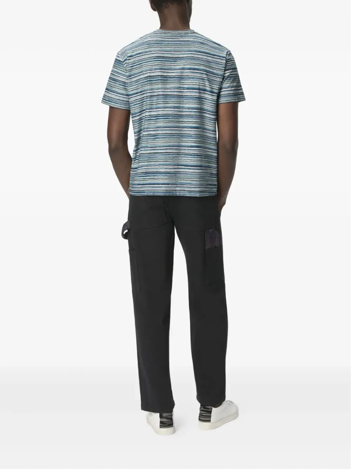 Missoni 炎のジグザグ柄 クルーネック Tシャツ - ブルー - 画像3