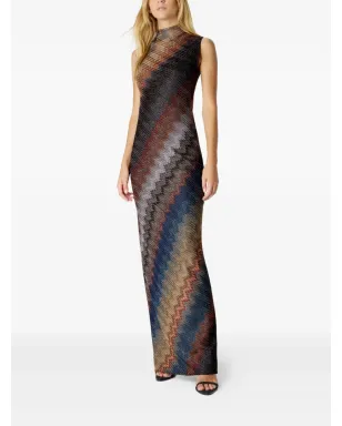 Missoni ジグザグ柄ハイネックマキシドレス - サムネイル2
