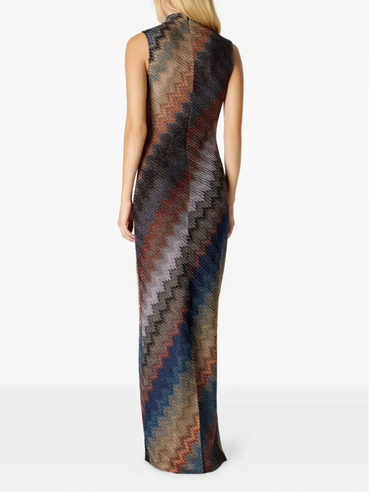 Missoni ジグザグ柄ハイネックマキシドレス - 画像3