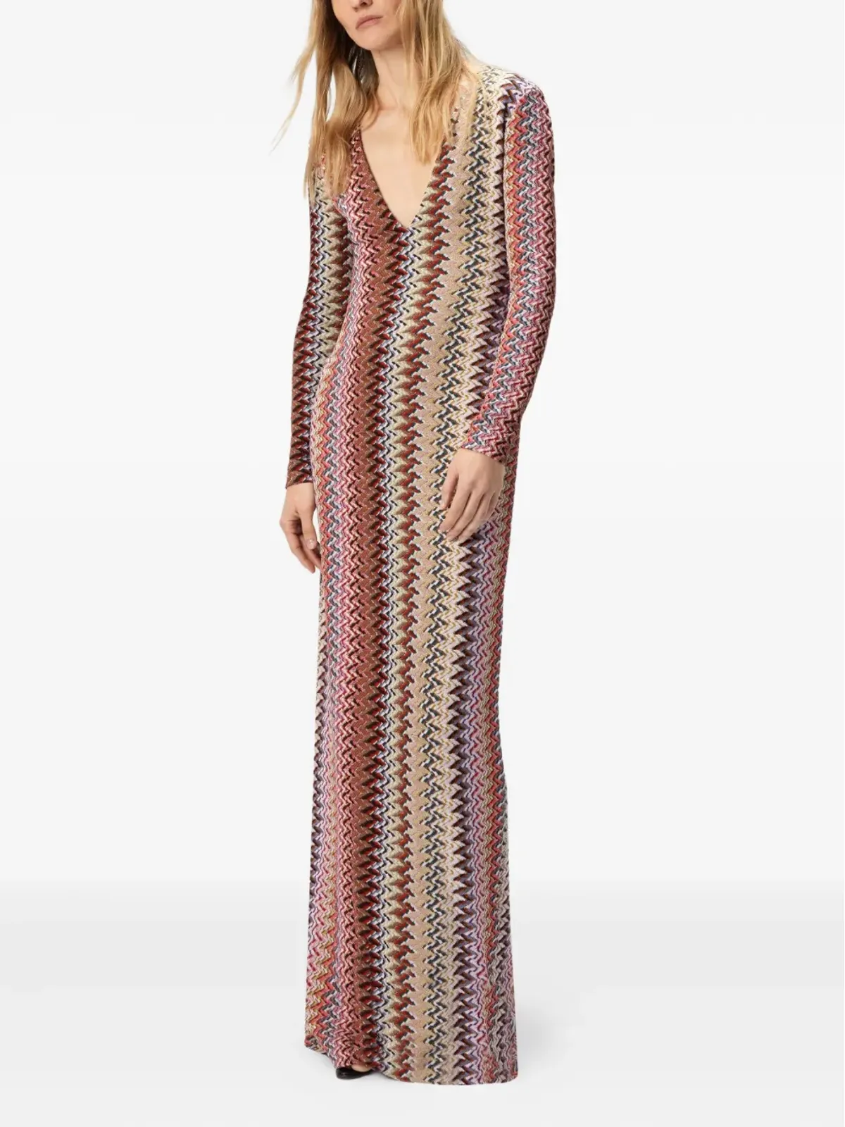 Missoni ヘリンボーン柄マキシドレス - 画像2