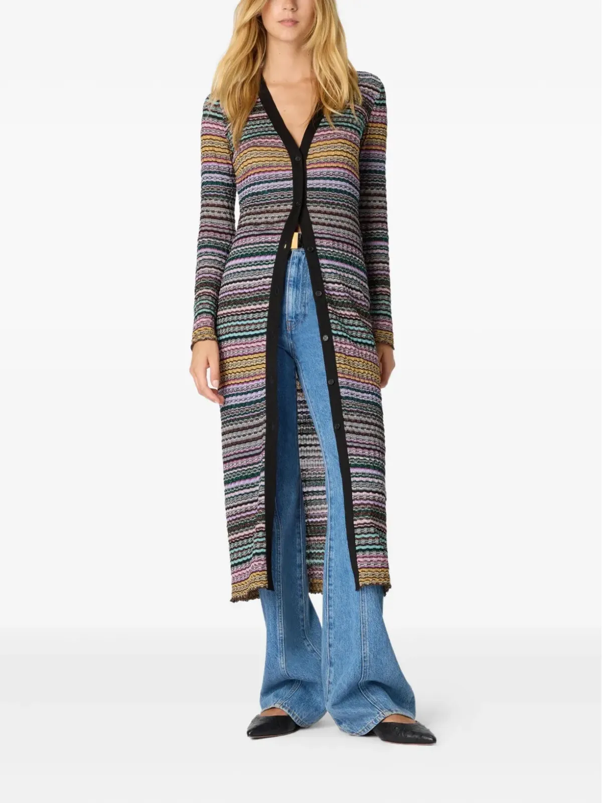 Missoni ストライプ柄ボタン付きカーディガン - ブルー - 画像2