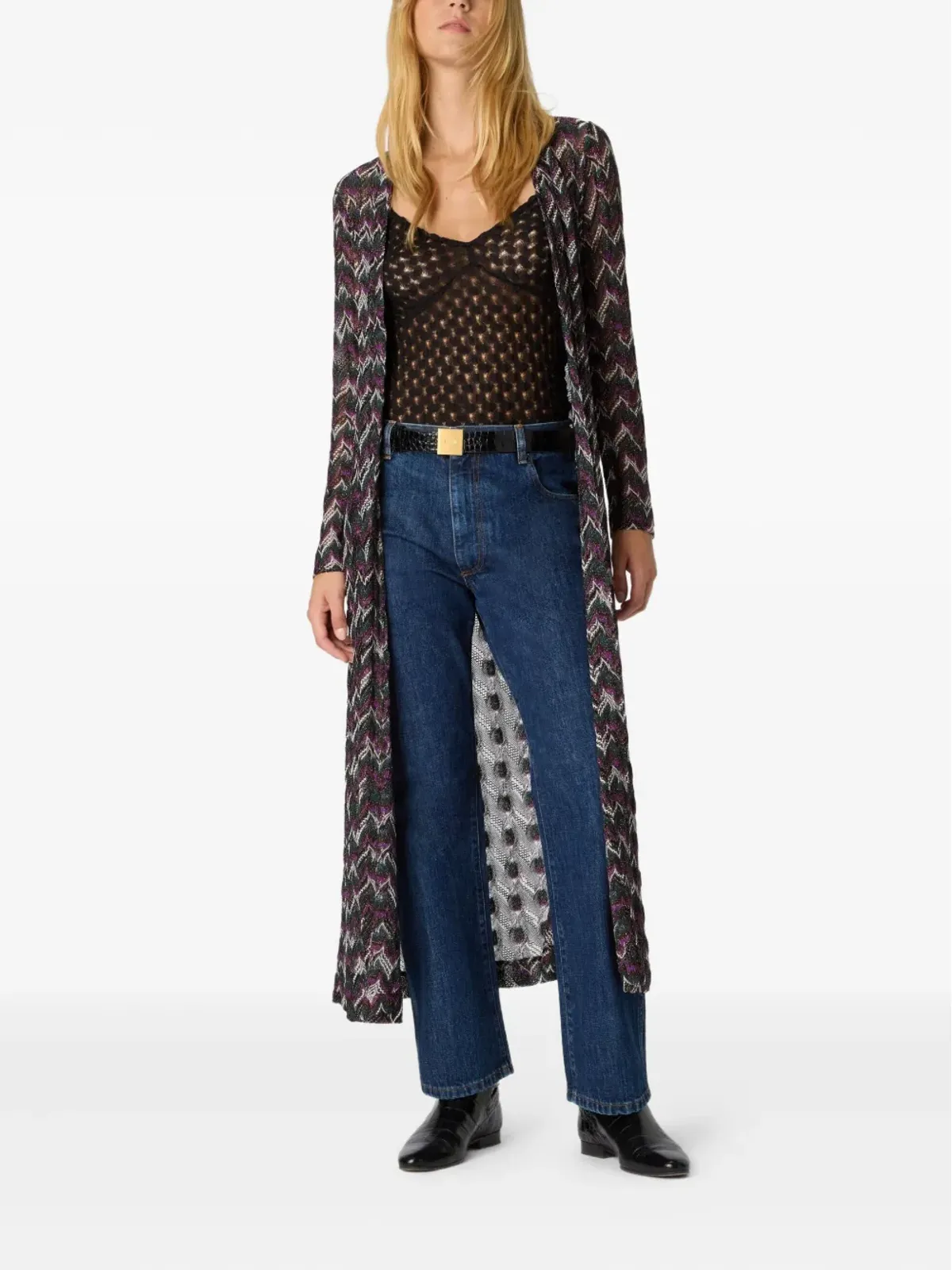 Missoni シェブロン柄ニットカーディガン - ブラック - 画像2