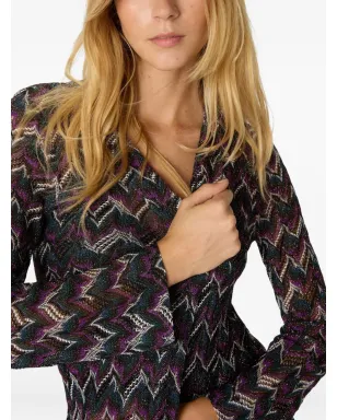 Missoni シェブロン柄ニットカーディガン - ブラック - サムネイル4