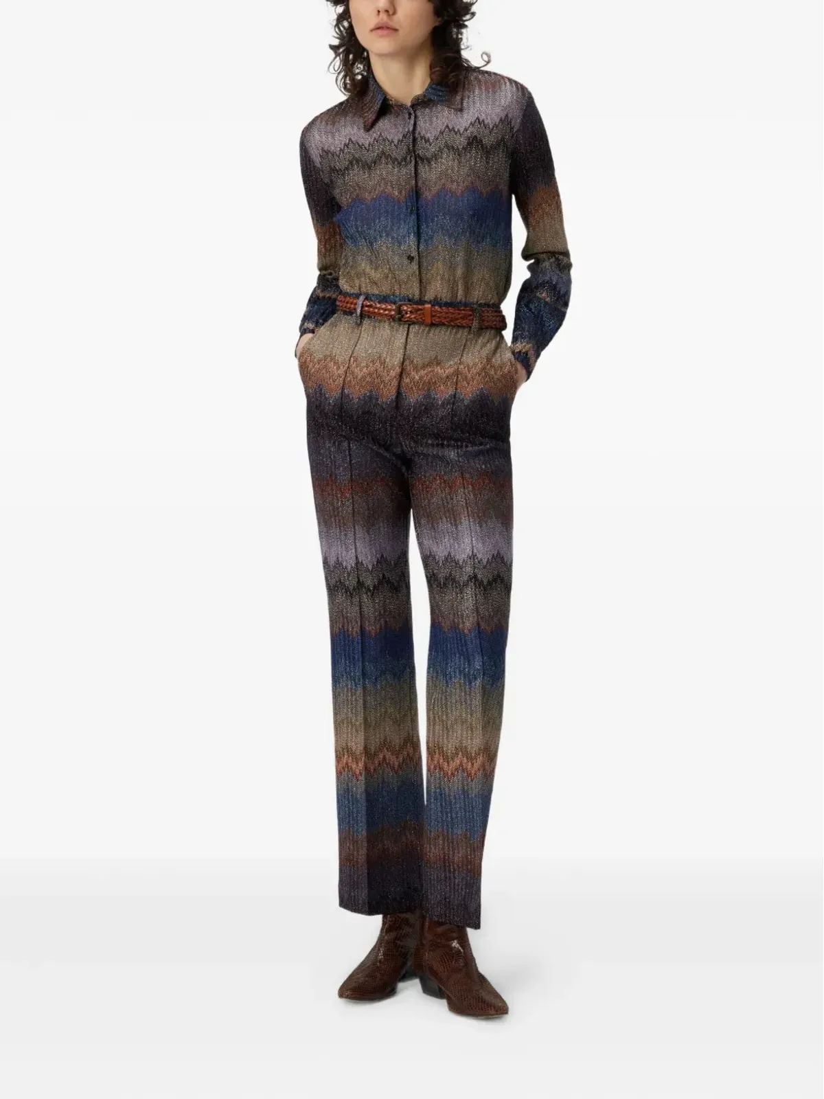 Missoni ジグザグ柄グリッター加工パンツ - 画像2