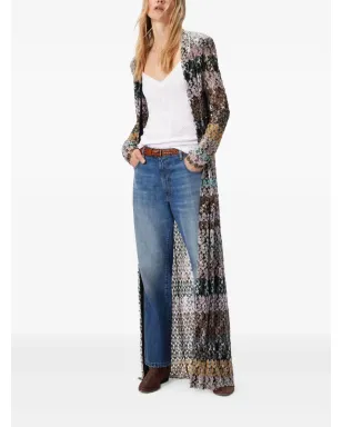 Missoni ニット長袖ロングカーディガン ブラウン - サムネイル2