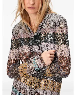 Missoni ニット長袖ロングカーディガン ブラウン - サムネイル4