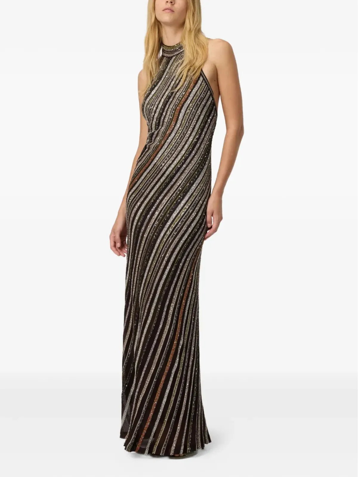Missoni ホルターネックストライプマキシドレス - 画像2