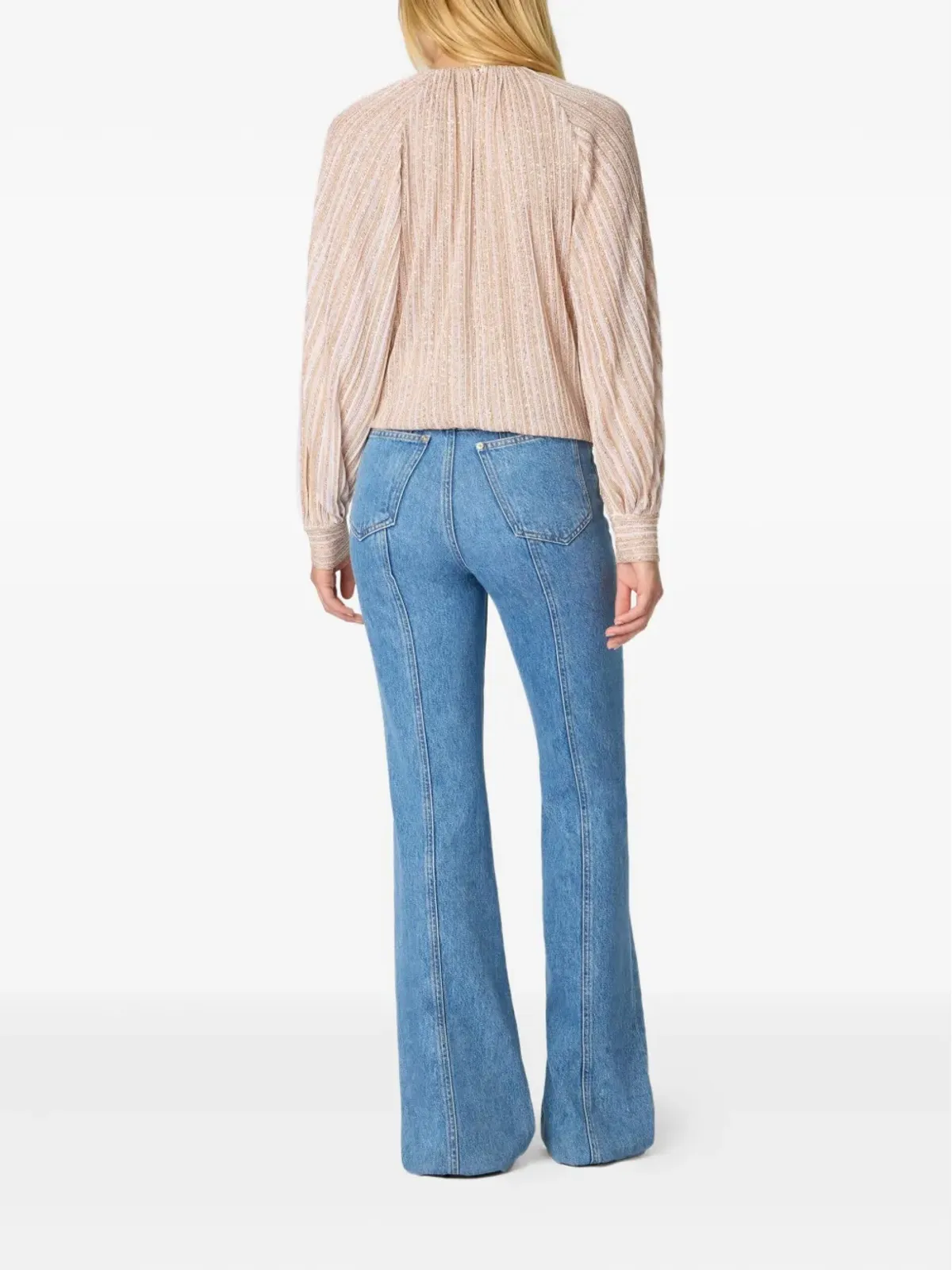 Missoni ストライプ柄ギャザー入りネックライン ブラウス - 画像3