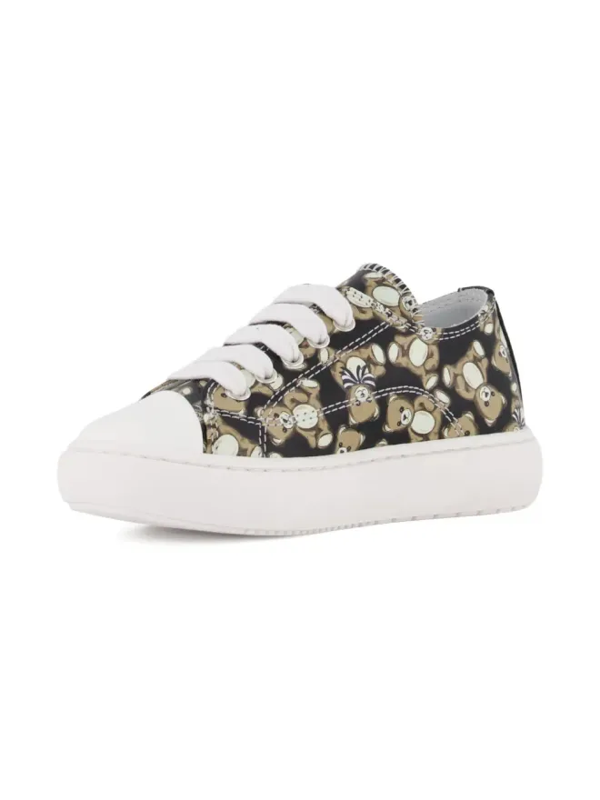 Moschino Kids Moschino Kids テディベア レースアップスニーカー ブラックの商品画像