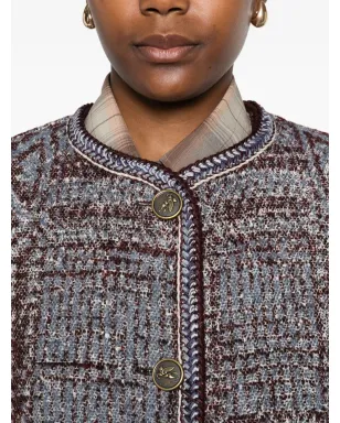 ETRO ブークレ・ジャカードコート - グレー - サムネイル5