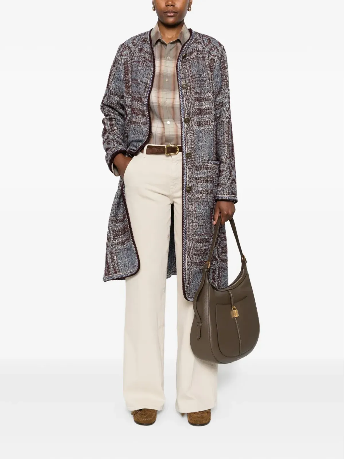ETRO ブークレ・ジャカードコート - グレー - 画像2