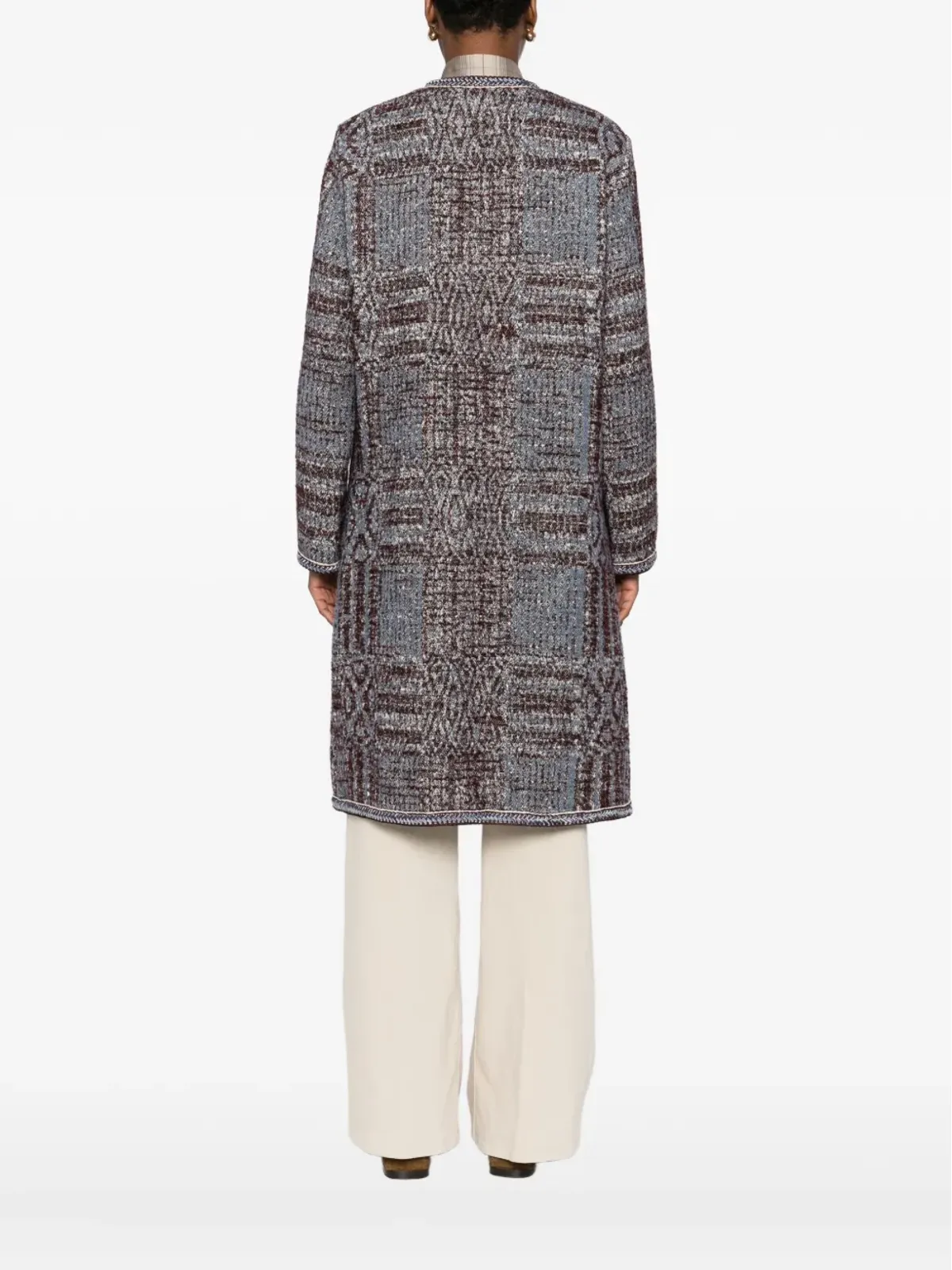 ETRO ブークレ・ジャカードコート - グレー - 画像4