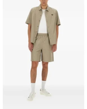 Fred Perry ベージュの伸縮性ウエストバンド付きコットンショーツ - サムネイル2