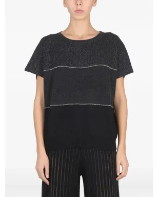 Fabiana Filippi ストライプ ウール Tシャツ グレー - サムネイル3