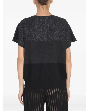 Fabiana Filippi ストライプ ウール Tシャツ グレー - サムネイル4