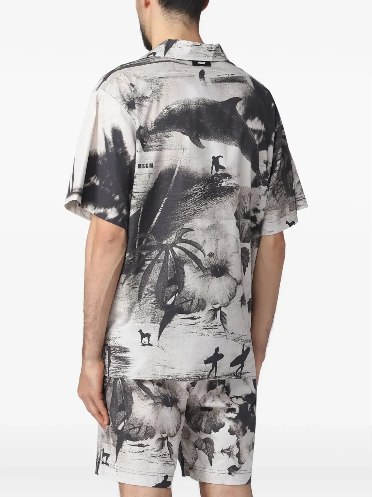 MSGM グラフィックプリント半袖シャツ - グレー - 画像2