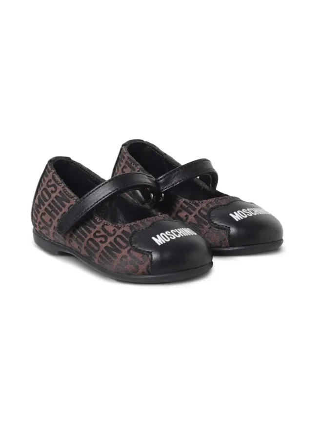 Moschino Kids Moschino Kids ロゴプリント バレエシューズの商品画像