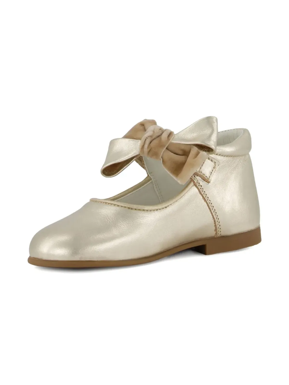 ANDANINES velvet-bow leather ballerinas - 画像1