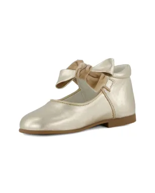 ANDANINES velvet-bow leather ballerinas - サムネイル1